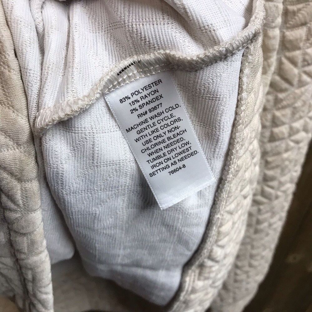 Liz Claiborne Womens Sz. XXLarge Cowl Neck Pull Over Cream Quilt Drawstring - Picture 7 of 10